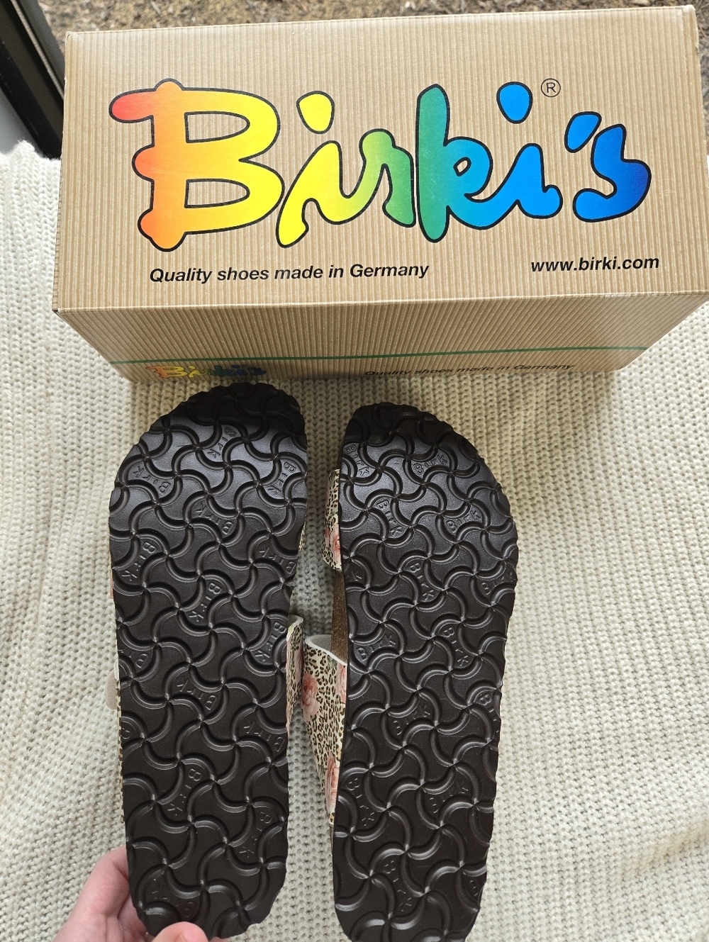 Birkenstock Birki’s Michele Leopard & Roses Print Sandals Size 38 NIB Rare - Picture 10 of 14